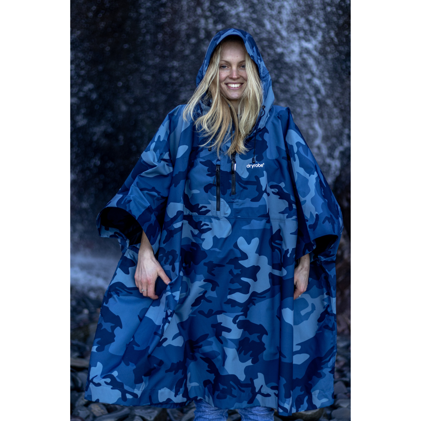 dryrobe® Waterproof Poncho Blue Camo