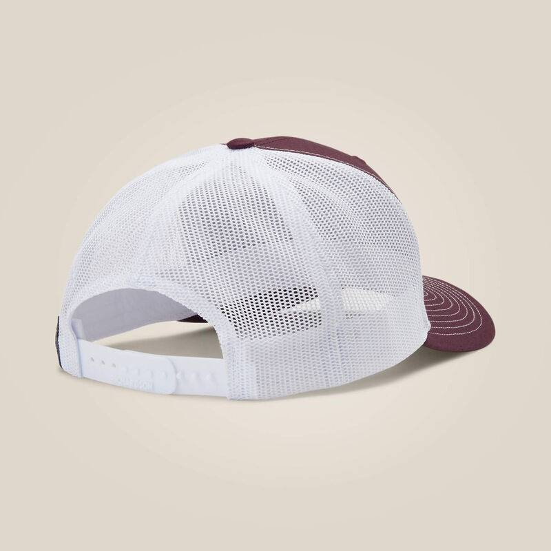 Ariat Stacked Logo Trucker Cap Burgundy/White