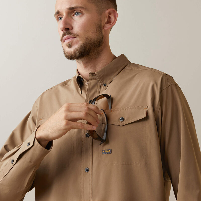 Ariat Rebar Made Tough VentTEK DuraStretch Work Shirt Khaki