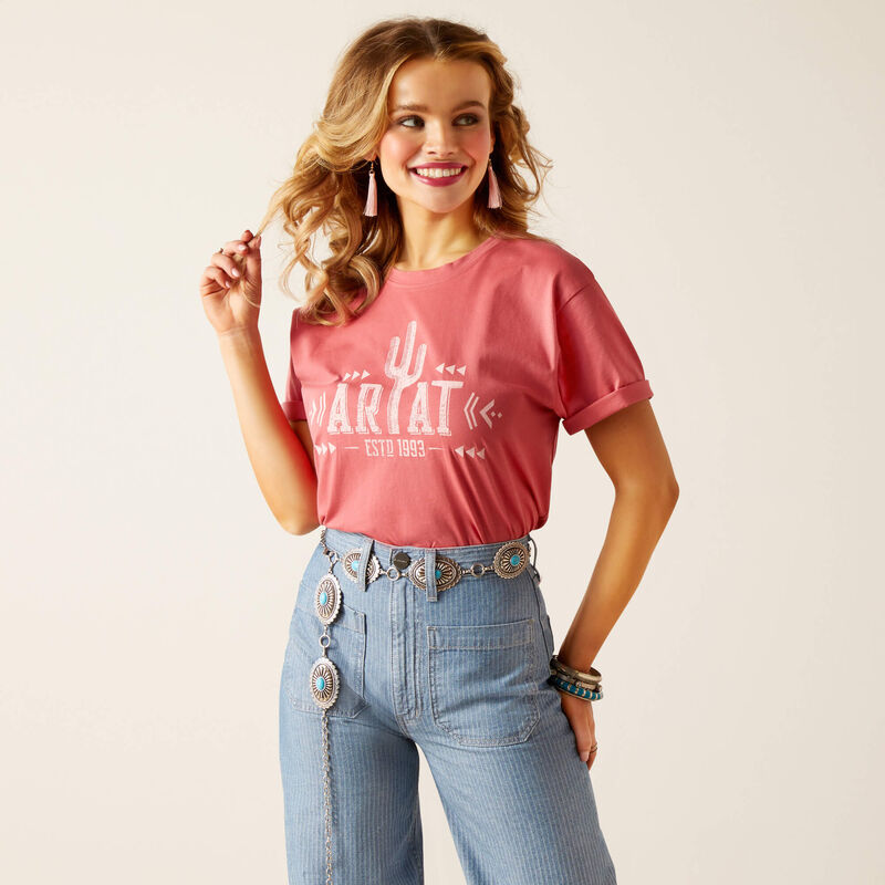 Ariat Cactus Logo T-Shirt Slate Rose