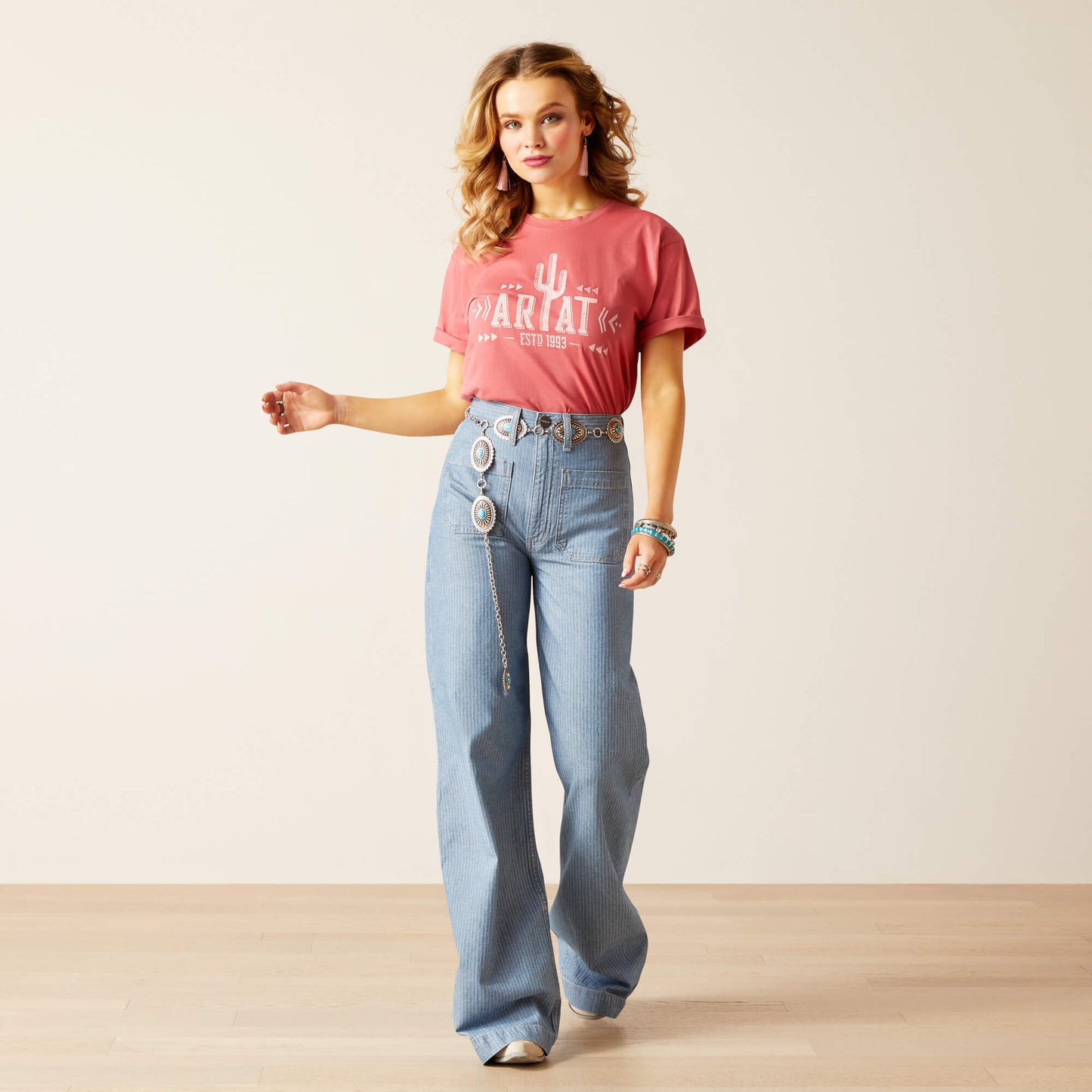 Ariat Cactus Logo T-Shirt Slate Rose