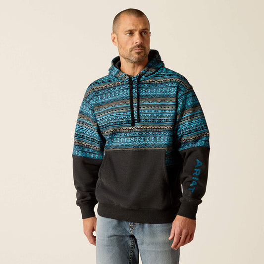 Ariat Color Block Hoodie Turquoise