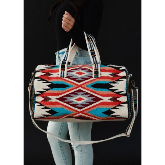 Aztec Duffle Bag Red/Blue/Orange/Cream