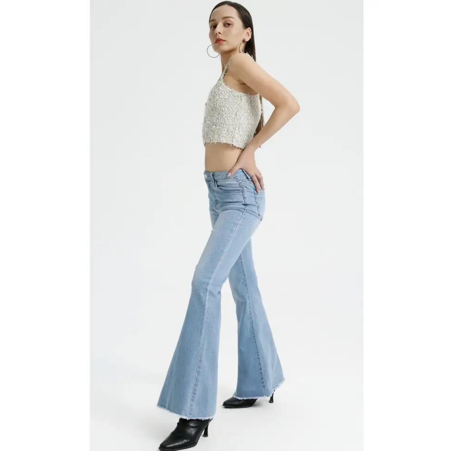 High Waist Flare Jeans Light Blue