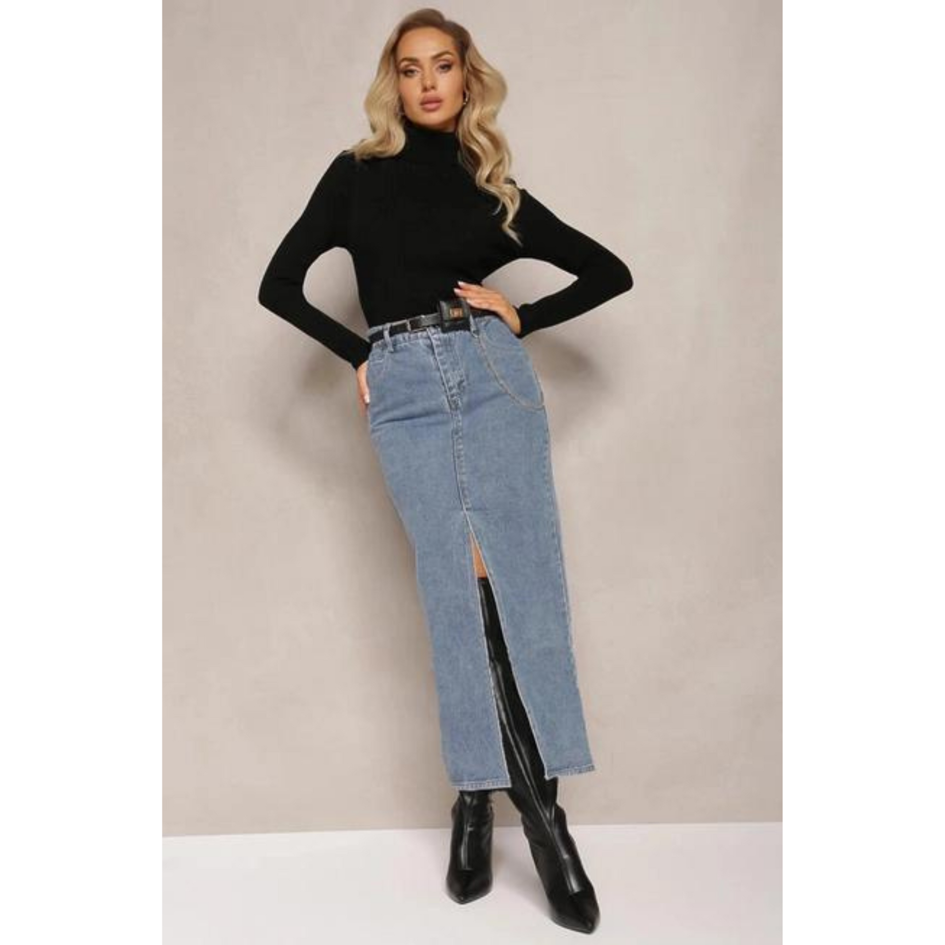 Long hotsell denim skirt