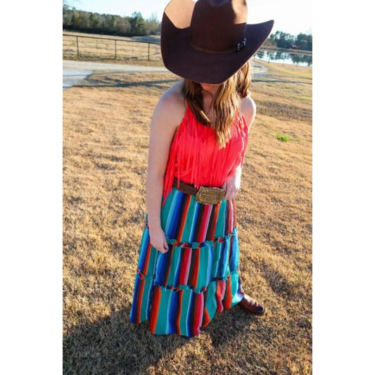 Blown Away Long Chiffon Skirt Serape