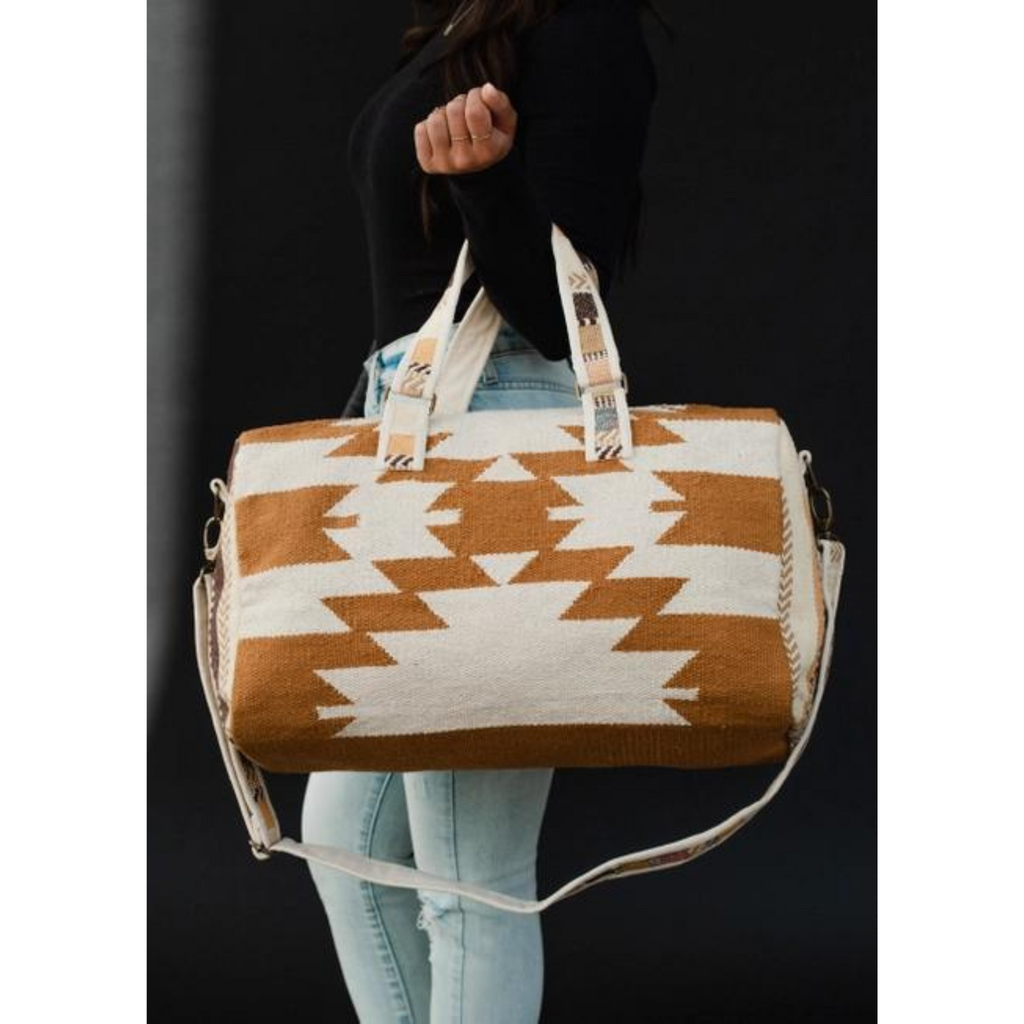 Aztec Duffle Bag Camel/Cream