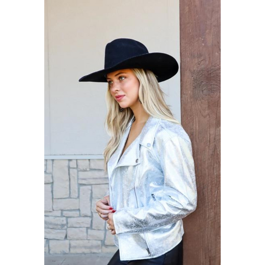 Hot Mama Moto Jacket Silver