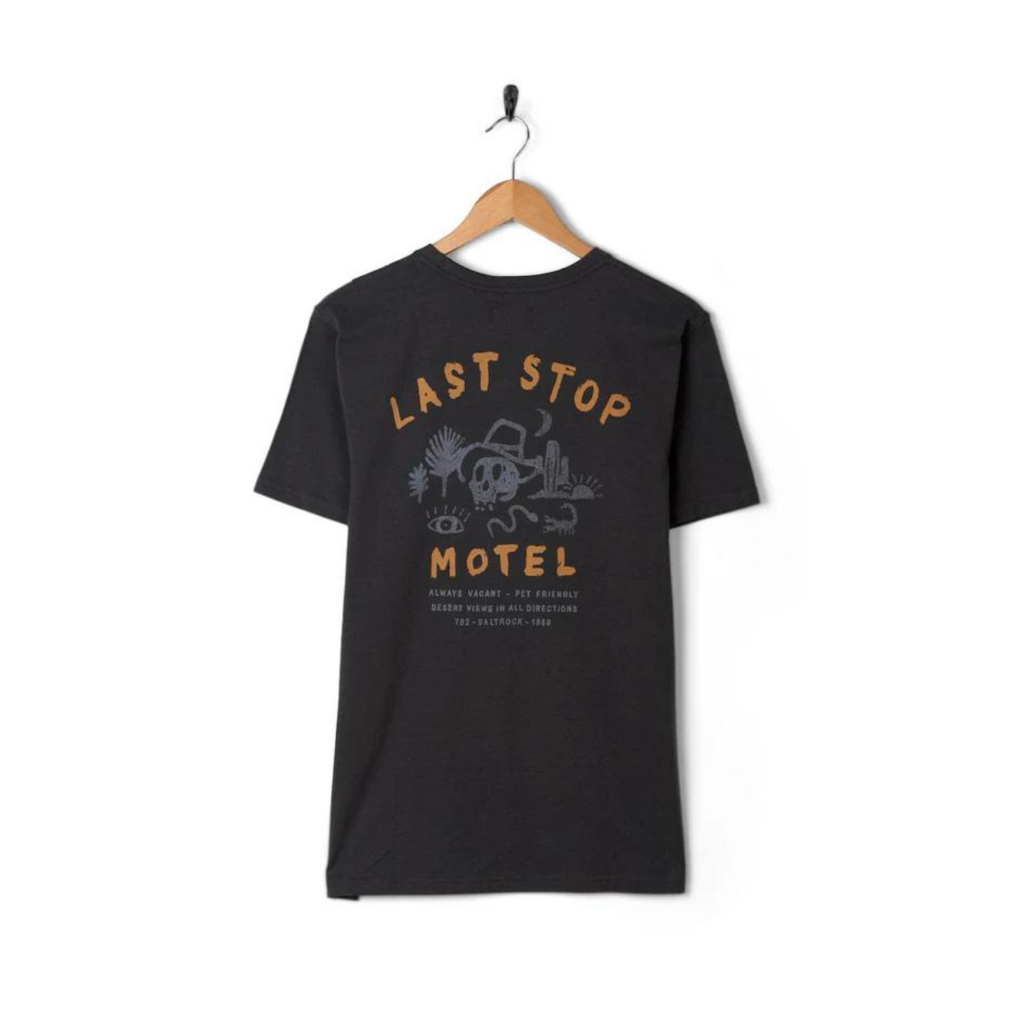 Saltrock Last Stop Motel Mens T-Shirt Dark Grey