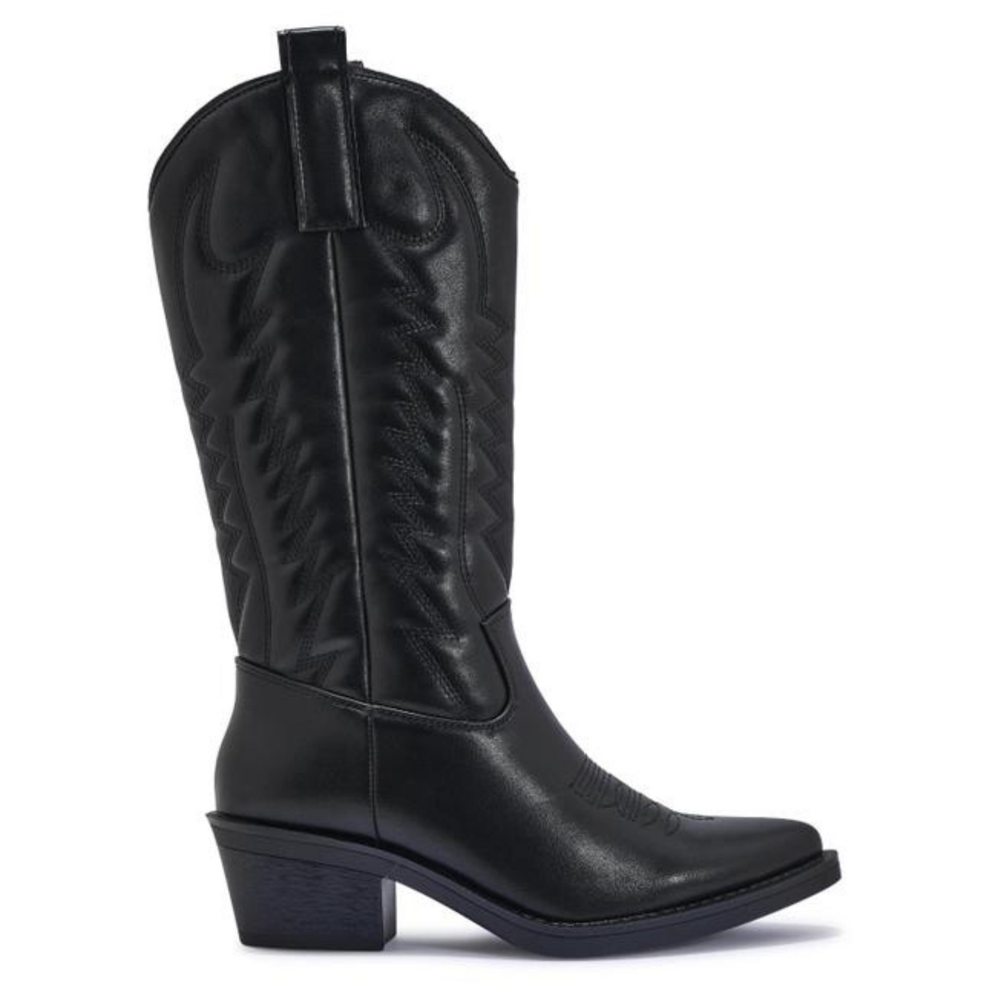 Calf High Western Boots Black