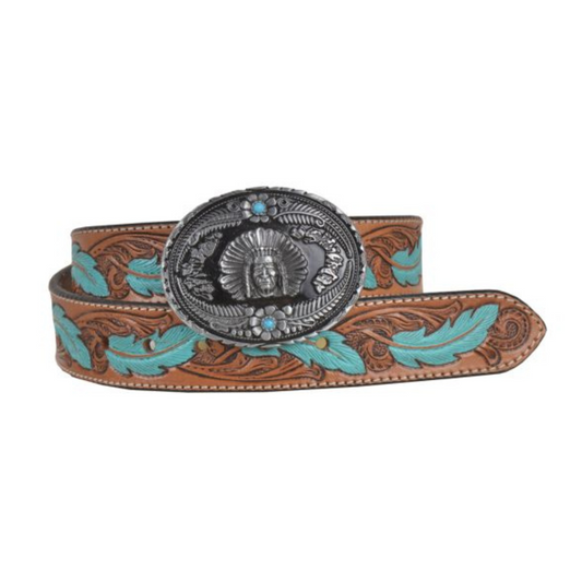 Radianite Hand-Tooled Leather Belt