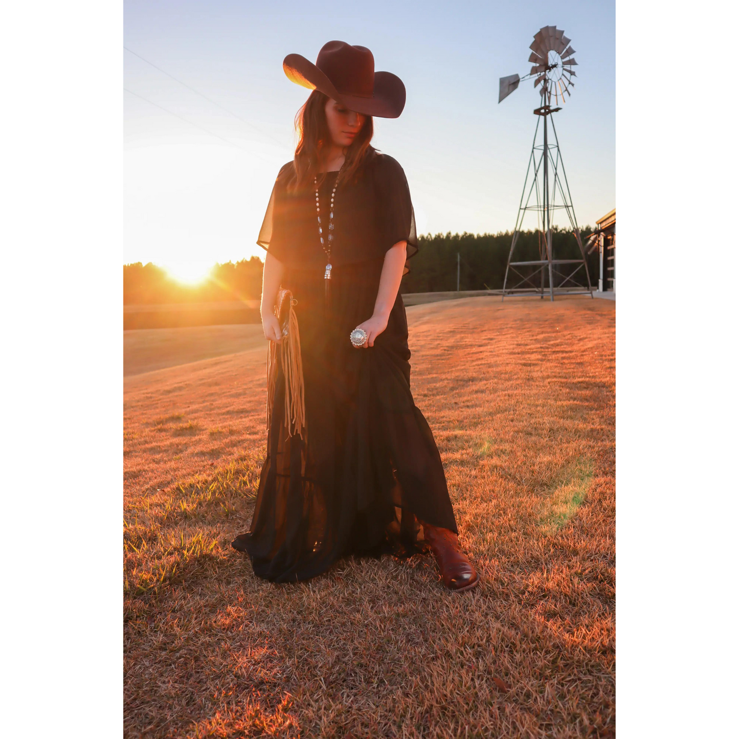 Breezy Off Shoulder Sheer Maxi Dress Black