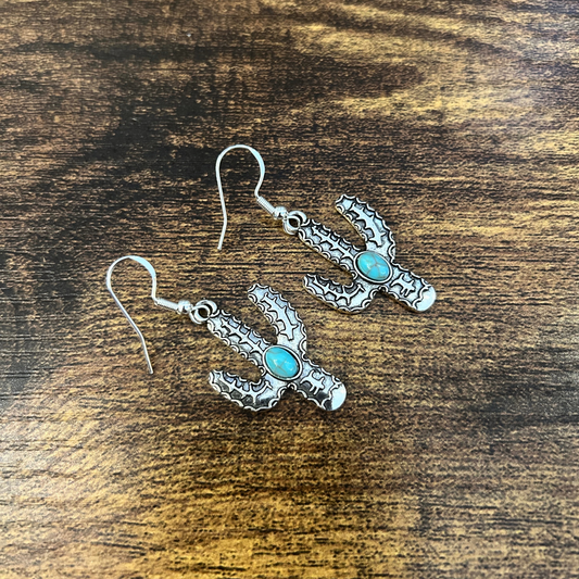 Turquoise Cactus Earrings