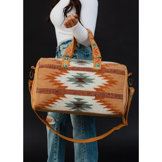 Aztec Duffle Bag Brown/Rust/Teal