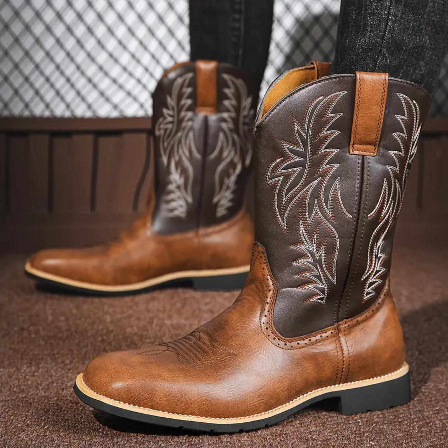 Men's Roper Western Boot Brown/Tan