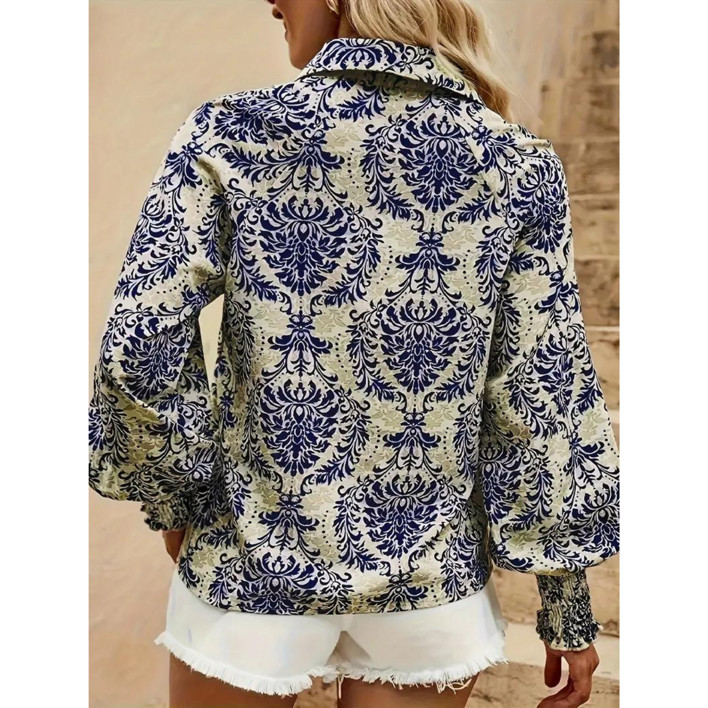 Floral Print Button Blouse