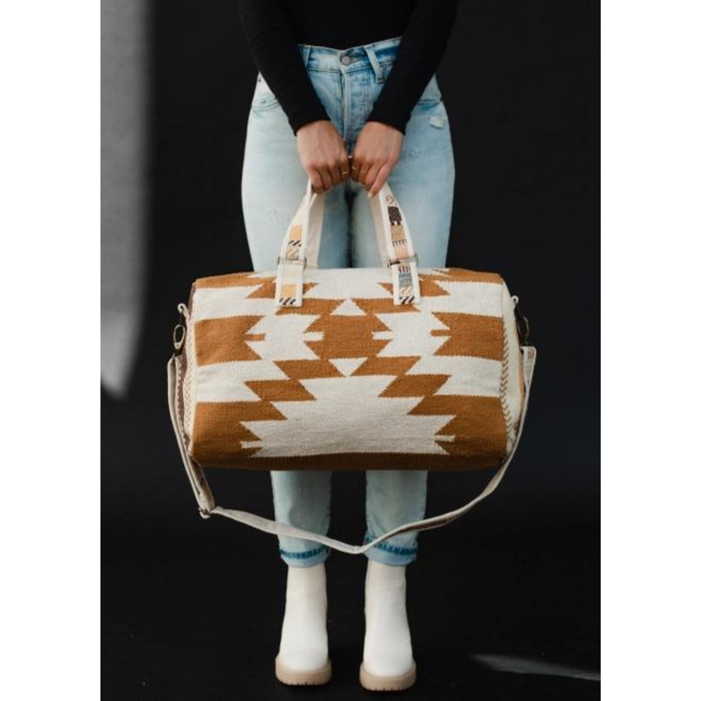 Aztec Duffle Bag Camel/Cream