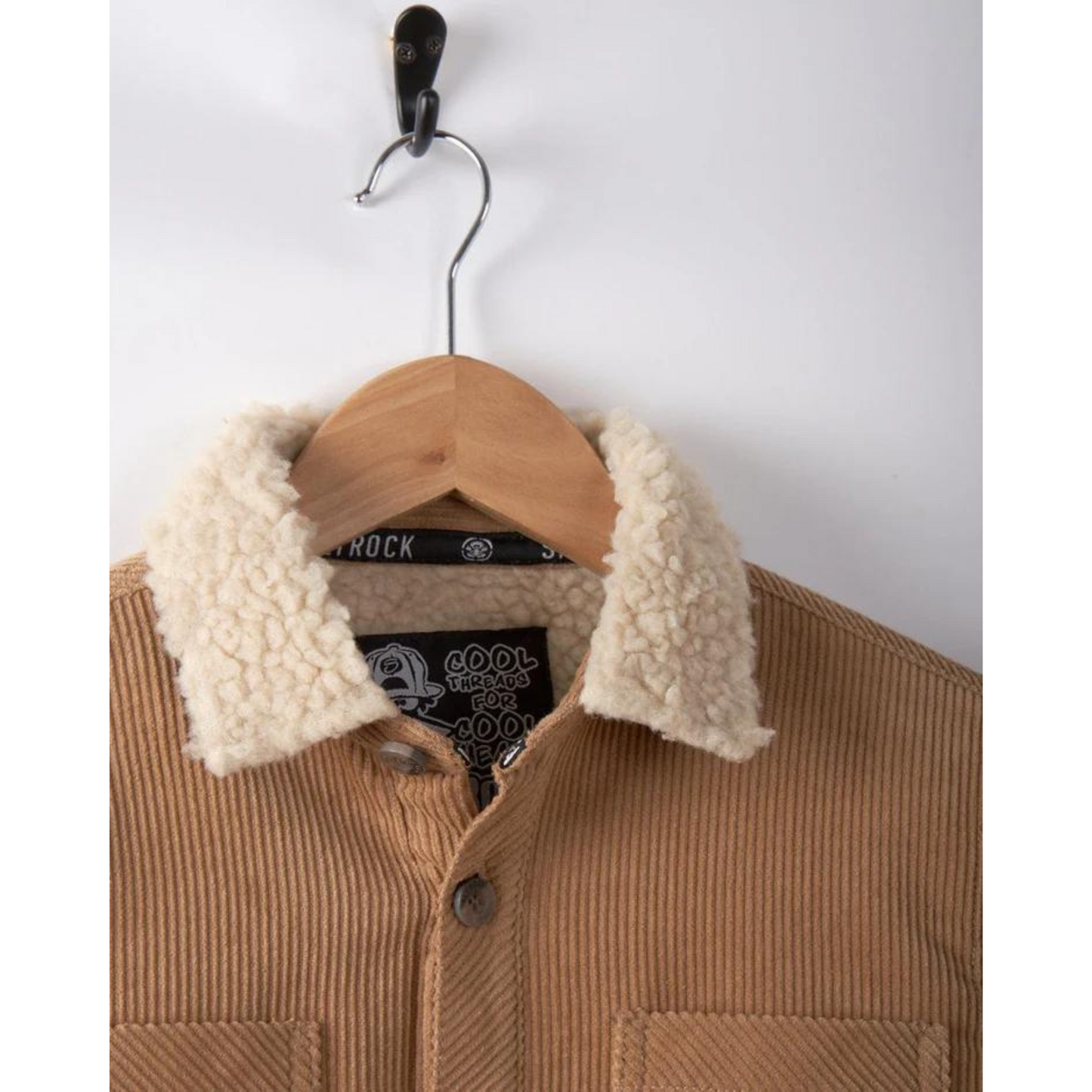 Saltrock Zeke 2 Kids Sherpa Lined Corduroy Shacket Brown