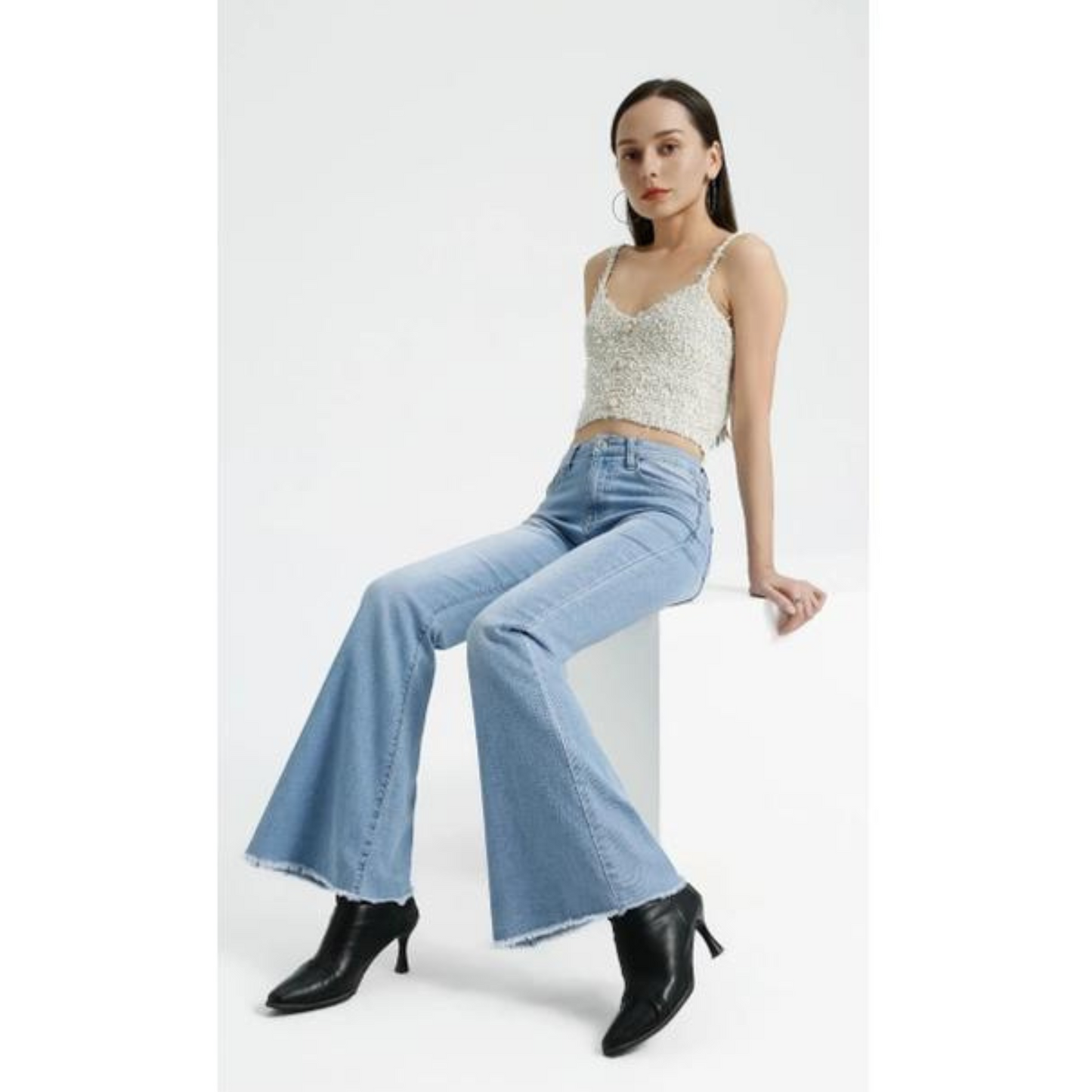 High Waist Flare Jeans Light Blue