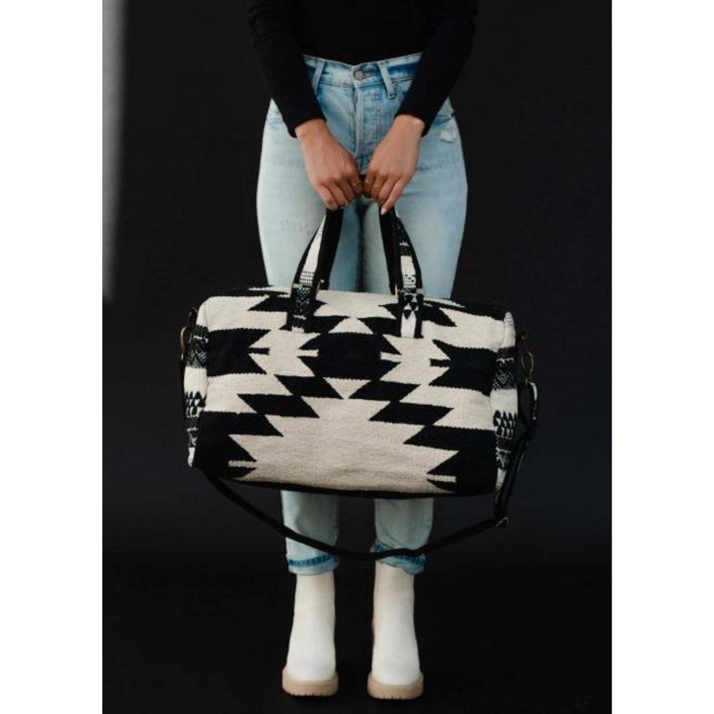 Aztec Duffle Bag Black/Cream