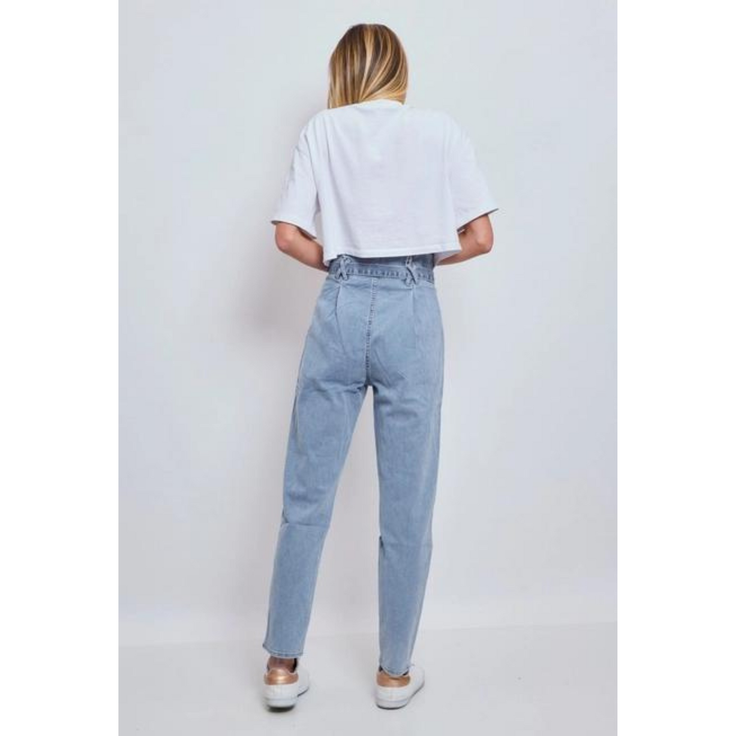 Paper Bag Waist Mom Jeans