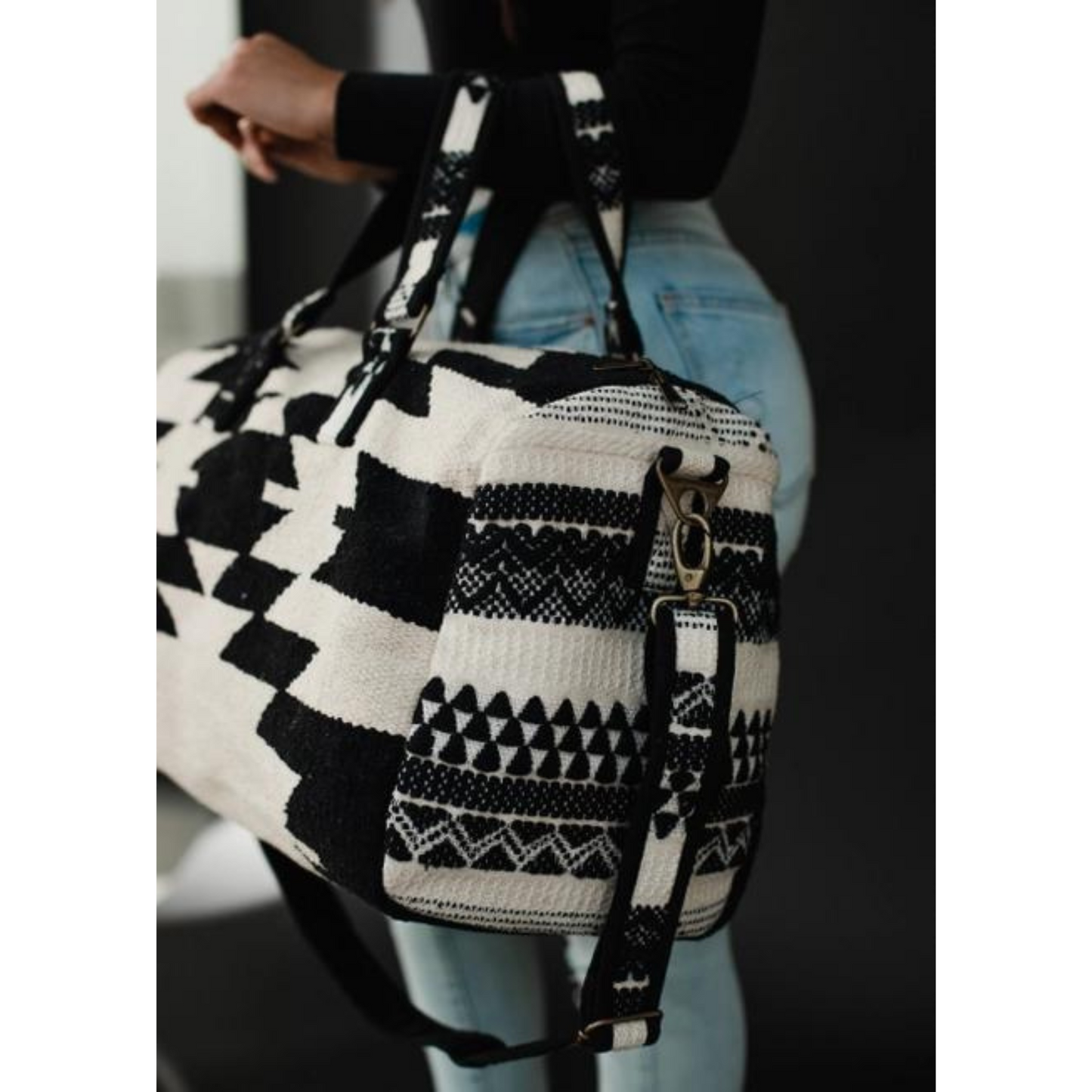 Aztec Duffle Bag Black/Cream