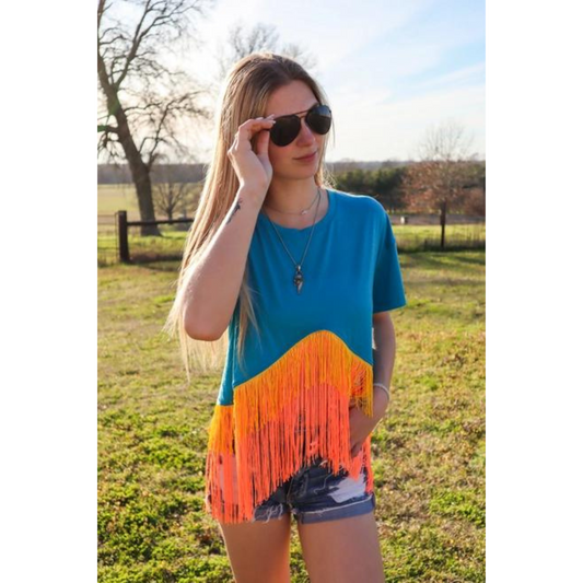 Fringetastic Crop Tee Jade