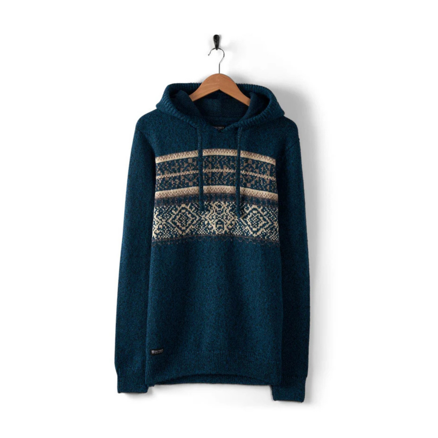 Saltrock Lukas Mens Knitted Hoodie Blue