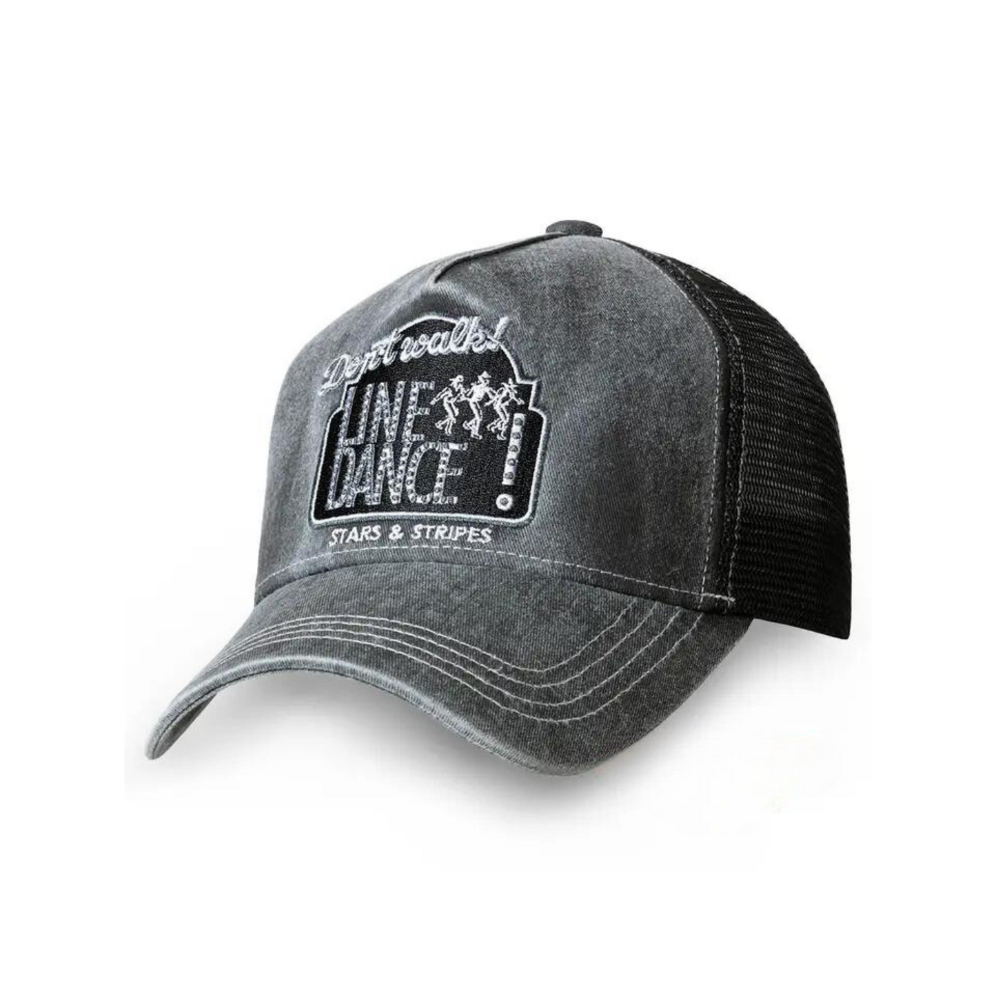 Stars & Stripes Line Dance Trucker Cap Grey