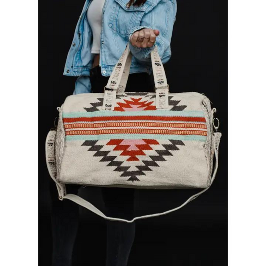 Aztec Duffle Bag Beige/Brown/Red