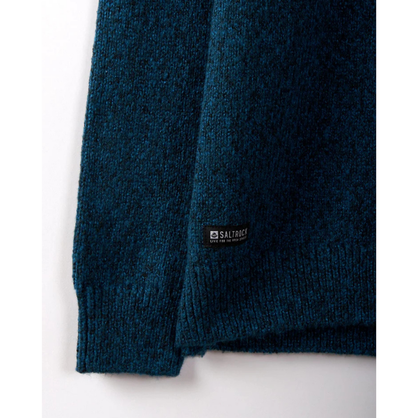 Saltrock Lukas Mens Knitted Hoodie Blue