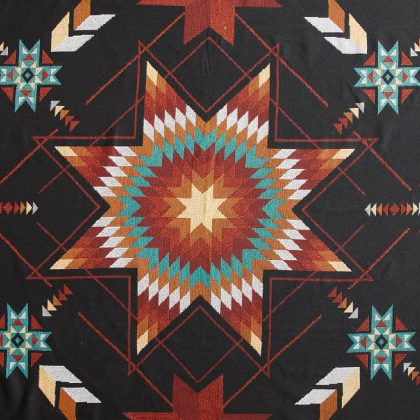 Woven Native Star Throw Black