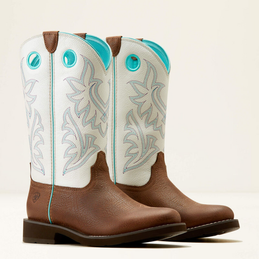 Ariat Elko Western Boot Dark Cottage/White Icing