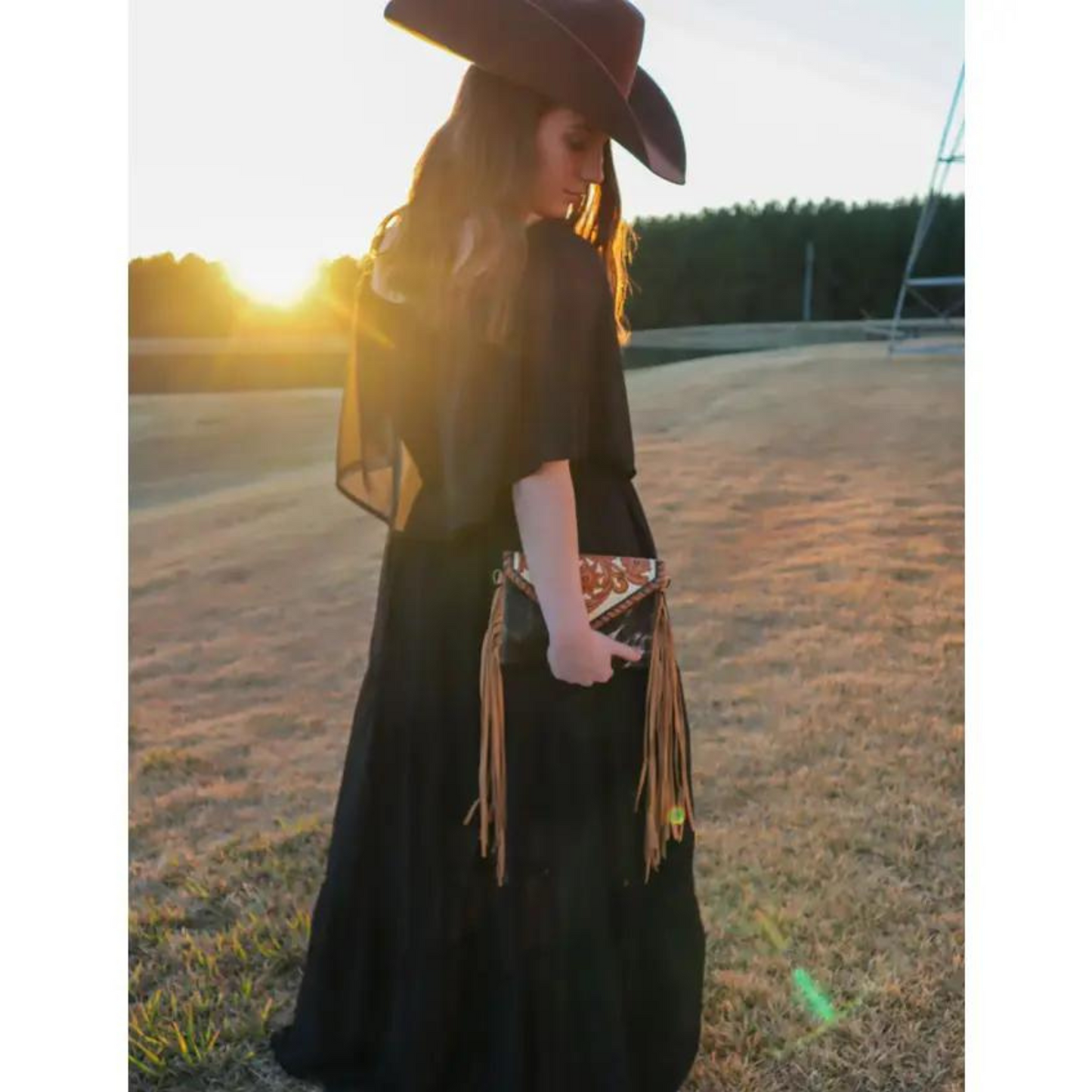 Breezy Off Shoulder Sheer Maxi Dress Black