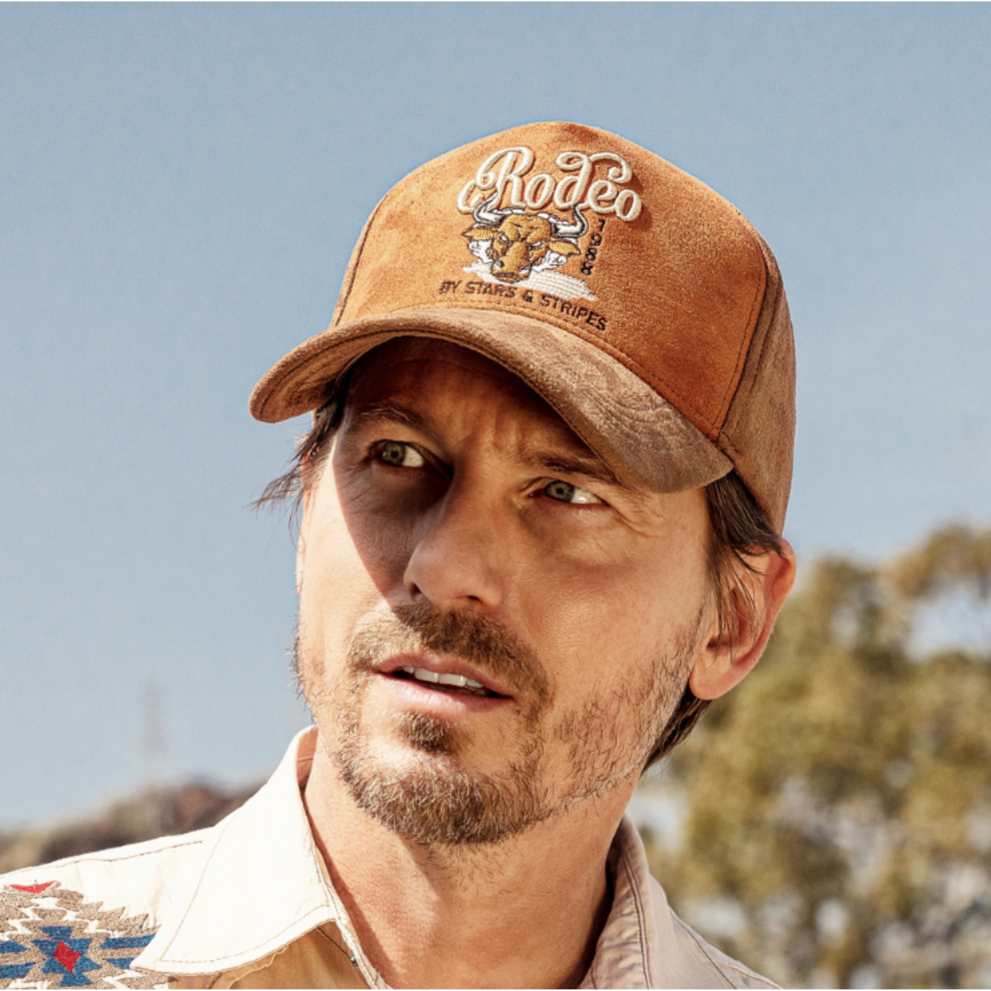 Stars & Stripes Rodeo Trucker Cap Tan