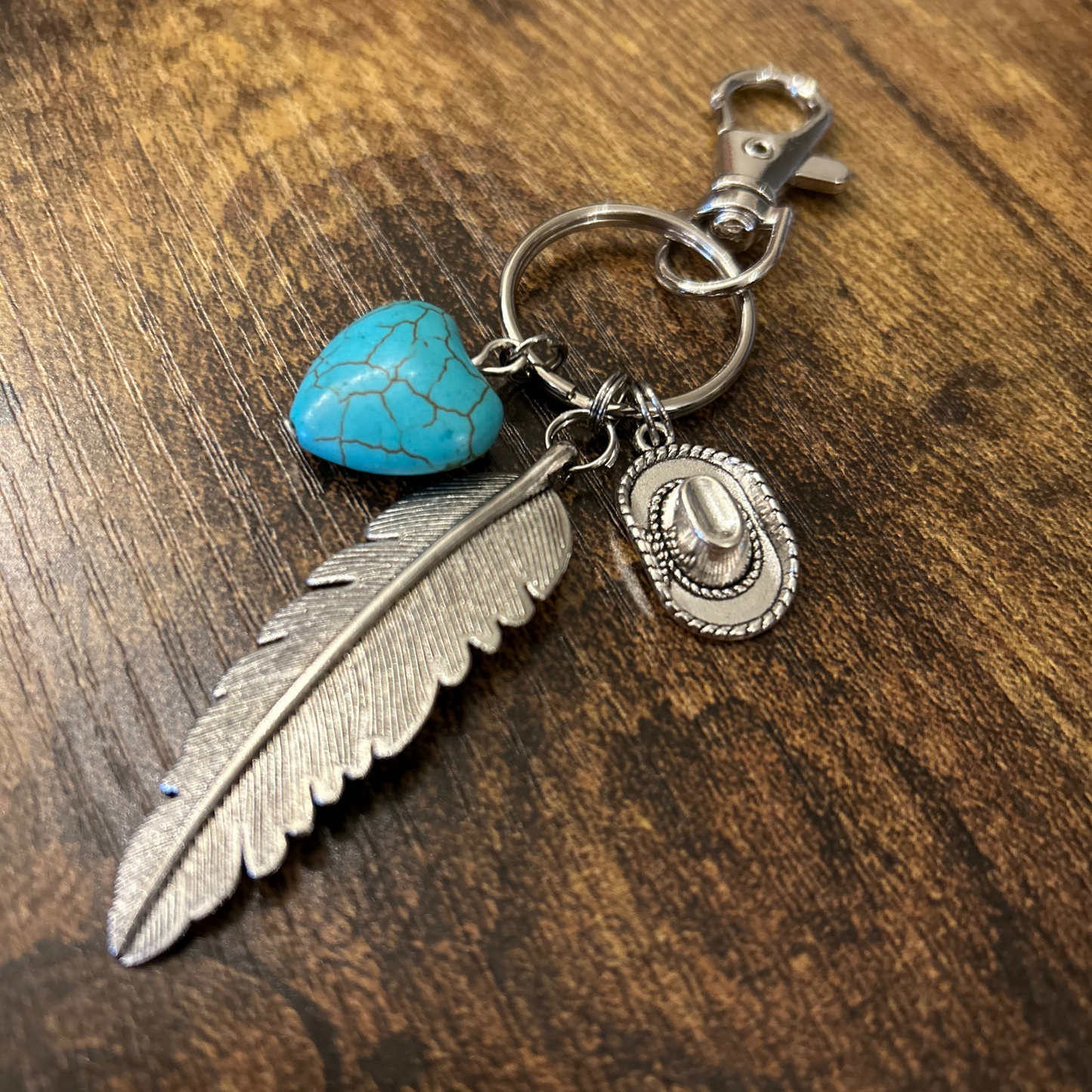 Boho Feather Charm Key Chain