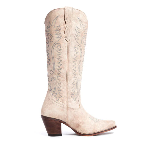 Syllvia Prairie Leather Boots Ivory