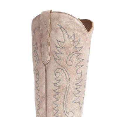 Syllvia Prairie Leather Boots Ivory