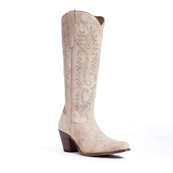 Syllvia Prairie Leather Boots Ivory