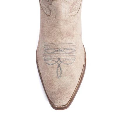 Syllvia Prairie Leather Boots Ivory