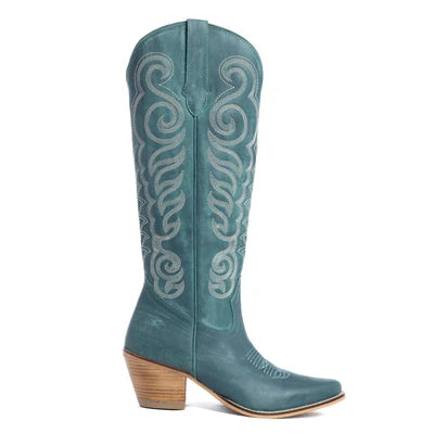 Nalejandra Western Boots Deep Turquoise