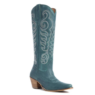 Nalejandra Western Boots Deep Turquoise