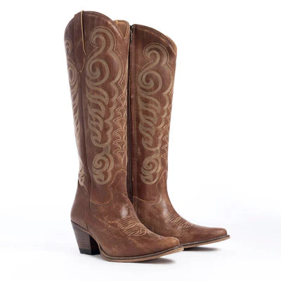 Nalejandra Western Boots Chocolate Brown