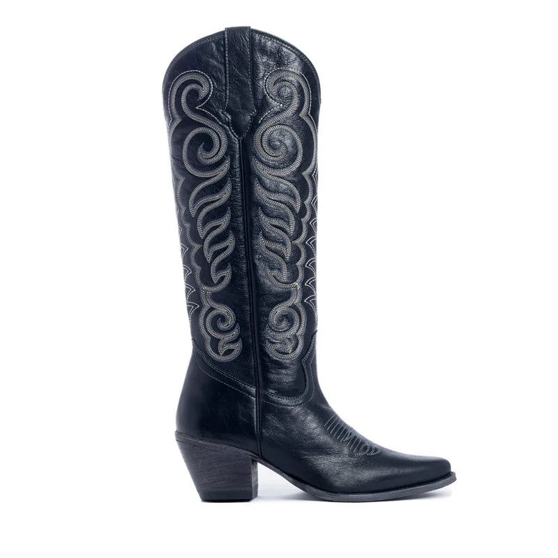 Nalejandra Western Boots Ebony