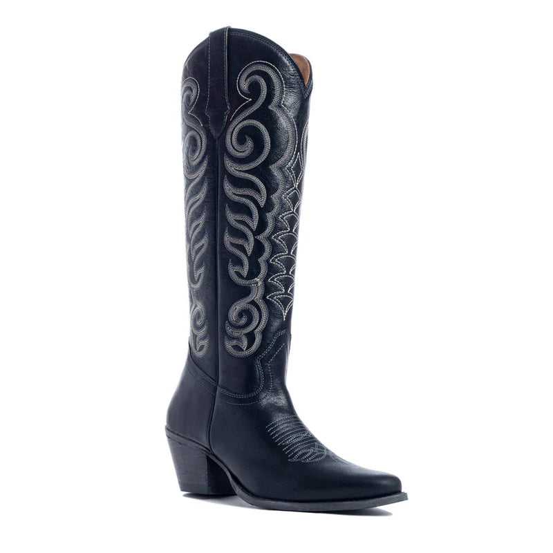 Nalejandra Western Boots Ebony