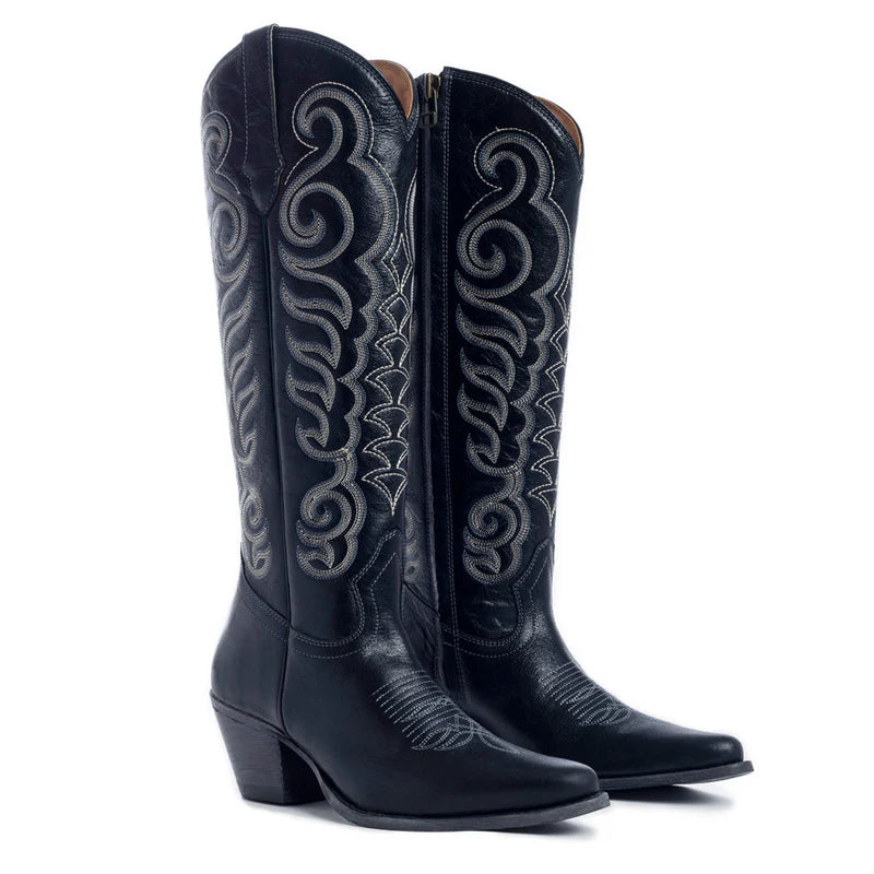 Nalejandra Western Boots Ebony