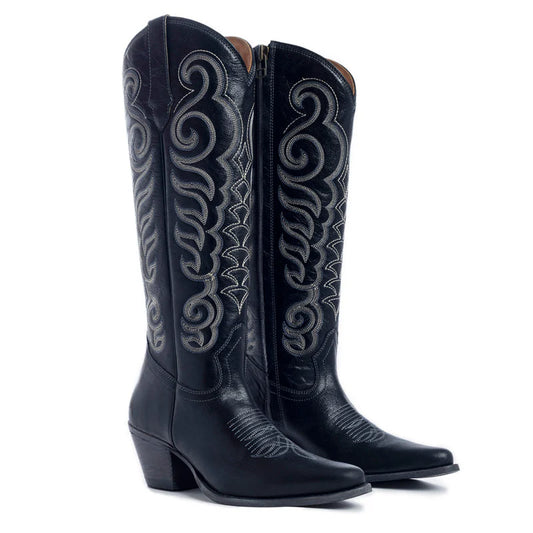 Nalejandra Western Boots Ebony