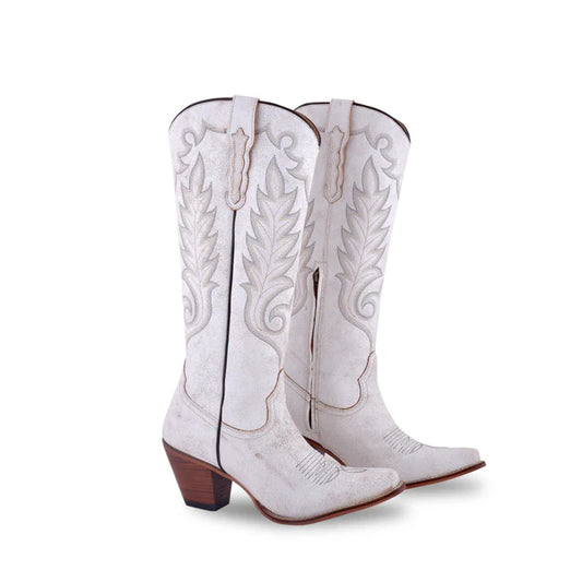 Darling Trail High-Top Cowboy Boots White