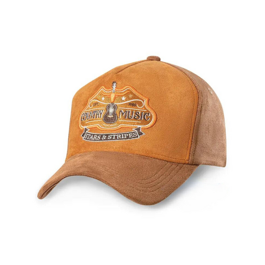 Stars & Stripes Country Music Trucker Cap Tan