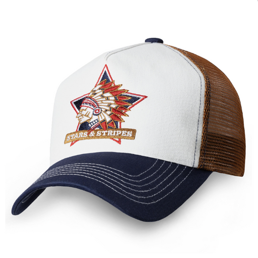 Stars & Stripes Indian Trucker Cap